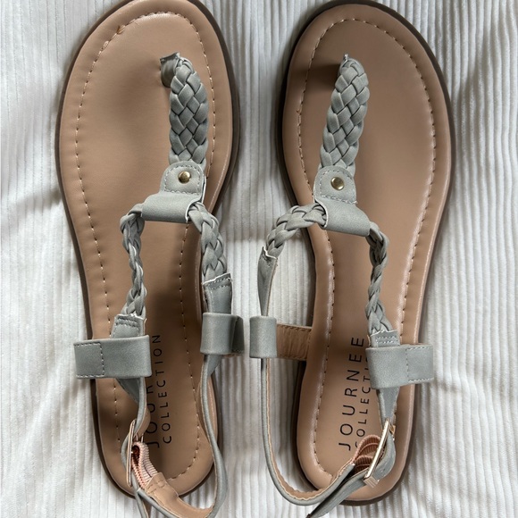 Journee Collection Shoes - Journee Collection Genevieve Braided Sandals Grey - Women’s size 8.5 (In Box)